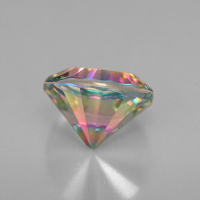 Quartzo místico multicolorido natural 2,46ct, corte redondo, VVS