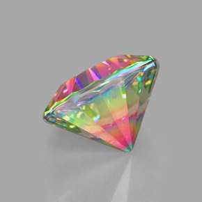Quartzo místico multicolorido natural 2,25ct, corte redondo, VVS