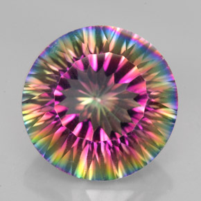 Quartzo Místico Top Rainbow Natural 8.82ct, Corte Redondo, VVS