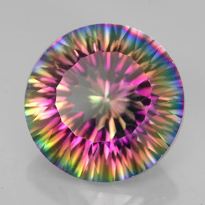 Quartzo Místico Top Rainbow Natural 8.82ct, Corte Redondo, VVS