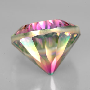 Quartzo místico multicolorido natural 10,59ct, corte redondo, VVS