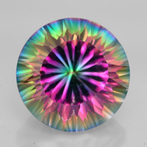 Quartzo Místico Top Rainbow Natural 10.15ct, Corte Redondo, VVS
