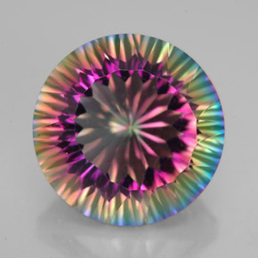 Quartzo Místico Top Rainbow Natural 9.88ct, Corte Redondo, VVS