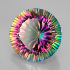 Quartzo Místico Top Rainbow Natural 9.88ct, Corte Redondo, VVS