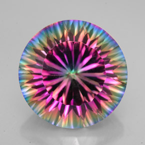Quartzo Místico Top Rainbow Natural 9.29ct, Corte Redondo, VVS
