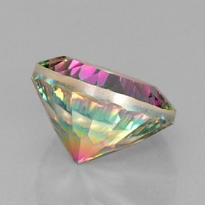 Quartzo místico multicolorido natural 5,86ct, corte redondo, VVS-VS