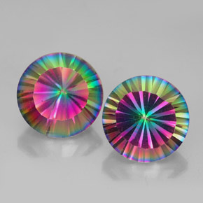 Pedras preciosas de quartzo místico multicolorido natural de  ct, corte redondo, VVS-VS