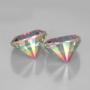 Pedras preciosas de quartzo místico multicolorido natural de  ct, corte redondo, VVS-VS