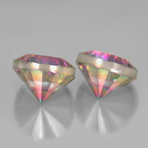 Pedras preciosas de quartzo místico multicolorido natural de  ct, corte redondo, VVS-VS