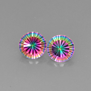 Pedras preciosas de quartzo místico multicolorido natural de  ct, corte redondo, VVS-VS