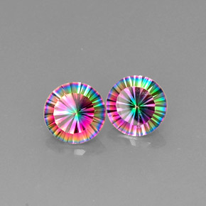 Pedras preciosas de quartzo místico multicolorido natural de  ct, corte redondo, VVS-VS