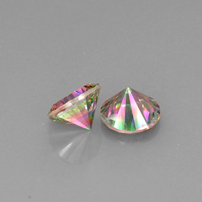 Pedras preciosas de quartzo místico multicolorido natural de  ct, corte redondo, VVS-VS