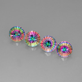 Pedras preciosas de quartzo místico multicolorido natural de  ct, corte redondo, VVS-VS