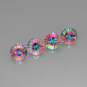 Pedras preciosas de quartzo místico multicolorido natural de  ct, corte redondo, VVS-VS
