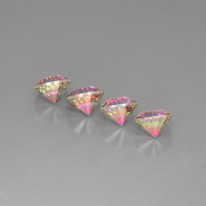 Pedras preciosas de quartzo místico multicolorido natural de  ct, corte redondo, VVS-VS