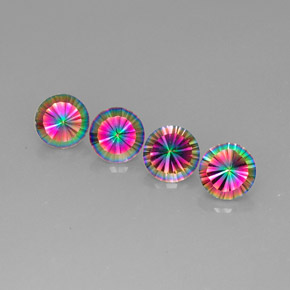 Pedras preciosas de quartzo místico multicolorido natural de  ct, corte redondo, VVS-VS