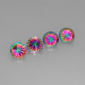 Pedras preciosas de quartzo místico multicolorido natural de  ct, corte redondo, VVS-VS