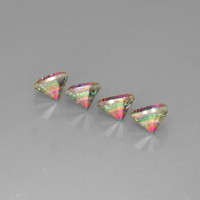 Pedras preciosas de quartzo místico multicolorido natural de  ct, corte redondo, VVS-VS