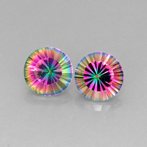 Pedras preciosas de quartzo místico multicolorido natural de  ct, corte redondo, VVS-VS