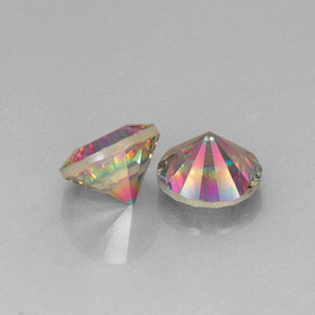 Pedras preciosas de quartzo místico multicolorido natural de  ct, corte redondo, VVS-VS