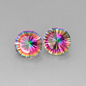 Pedras preciosas de quartzo místico multicolorido natural de  ct, corte redondo, VVS-VS