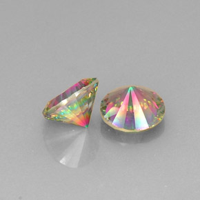 Pedras preciosas de quartzo místico multicolorido natural de  ct, corte redondo, VVS-VS