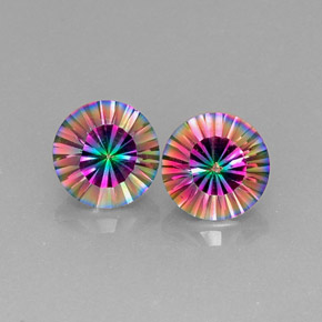 Pedras preciosas de quartzo místico multicolorido natural de  ct, corte redondo, VVS-VS
