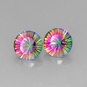 Pedras preciosas de quartzo místico multicolorido natural de  ct, corte redondo, VVS-VS
