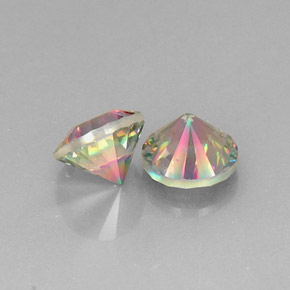 Pedras preciosas de quartzo místico multicolorido natural de  ct, corte redondo, VVS-VS