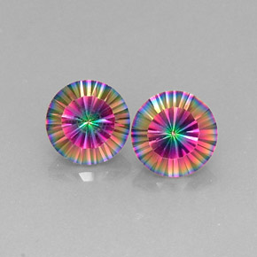 Pedras preciosas de quartzo místico multicolorido natural de  ct, corte redondo, VVS-VS