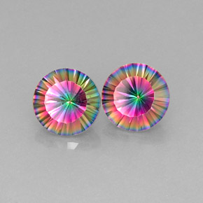 Pedras preciosas de quartzo místico multicolorido natural de  ct, corte redondo, VVS-VS