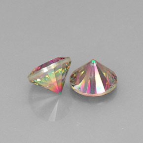 Pedras preciosas de quartzo místico multicolorido natural de  ct, corte redondo, VVS-VS