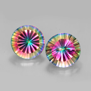 Pedras preciosas de quartzo místico multicolorido natural de  ct, corte redondo, VVS-VS