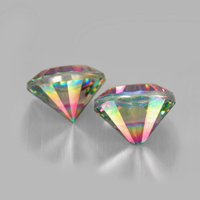 Pedras preciosas de quartzo místico multicolorido natural de  ct, corte redondo, VVS-VS