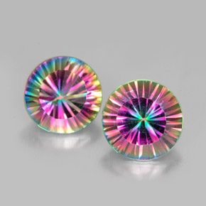 Pedras preciosas de Quartzo Místico Top Rainbow natural de  ct, Corte Redondo, VVS-VS