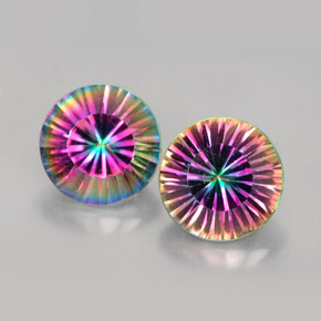 Pedras preciosas de quartzo místico multicolorido natural de  ct, corte redondo, VVS-VS