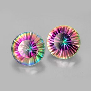 Pedras preciosas de quartzo místico multicolorido natural de  ct, corte redondo, VVS-VS