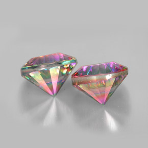 Pedras preciosas de quartzo místico multicolorido natural de  ct, corte redondo, VVS-VS