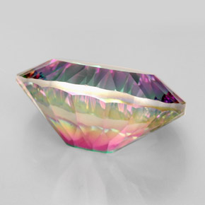 Quartzo místico multicolorido natural 11,63ct, corte oval, VVS