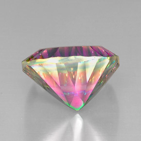 Quartzo místico multicolorido natural 28,01ct, almofada cortada, VVS-VS