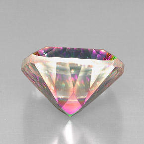 Quartzo místico multicolorido natural 28,41ct, almofada cortada, VVS-VS