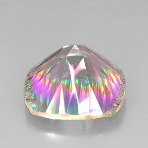 Quartzo místico multicolorido natural 28,40ct, almofada cortada, VVS-VS