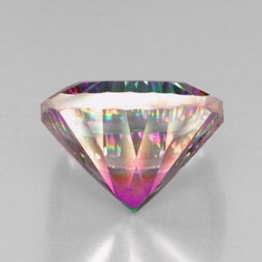 Quartzo místico multicolorido natural 28,84ct, almofada cortada, VVS-VS