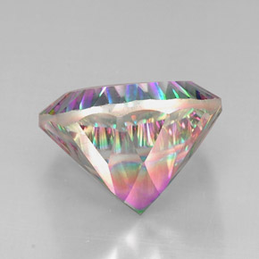 Quartzo místico multicolorido natural 30,78ct, almofada cortada, VVS-VS