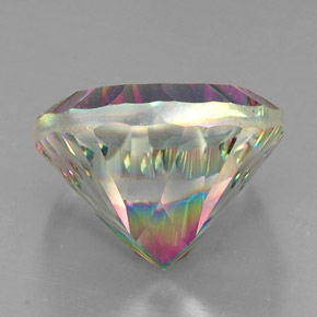 Quartzo místico multicolorido natural 32,97ct, almofada cortada, VVS-VS