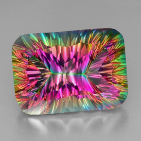 Quartzo Místico Top Rainbow Natural 38.97ct, Corte Esmeralda, VVS-VS