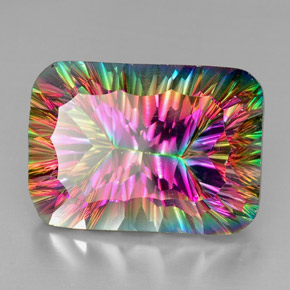 Quartzo Místico Top Rainbow Natural 38.97ct, Corte Esmeralda, VVS-VS