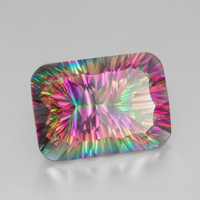 Quartzo Místico Top Rainbow Natural 39.92ct, Corte Esmeralda, VVS-VS