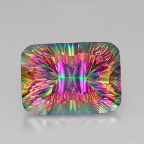 Quartzo Místico Top Rainbow Natural 41.37ct, Almofada cortada, VVS-VS