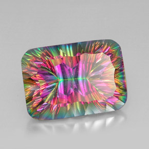 Quartzo Místico Top Rainbow Natural 41.37ct, Almofada cortada, VVS-VS